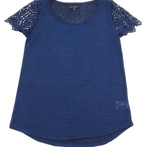 The Limited Parker Lace Blouse- Navy